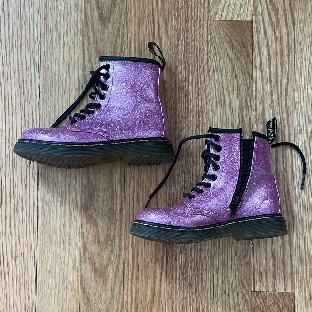 Dr. Martens Kids Pink Sparkle Boots